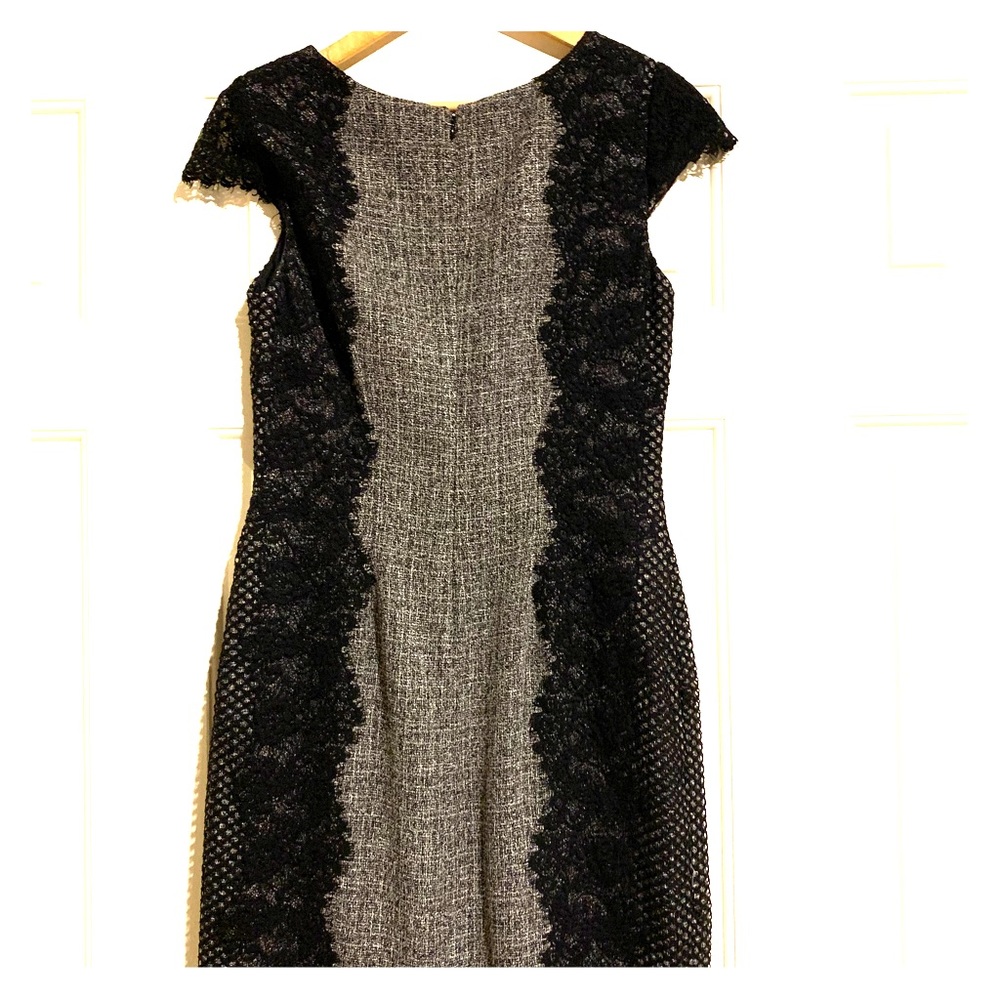 Betsey Johnson Black and Grey Lace Detail Dress